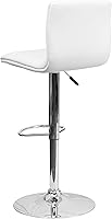 Vista 5 de Flash Funiture silla de bar ajustable con base cromada, Vinilo, Blanco
