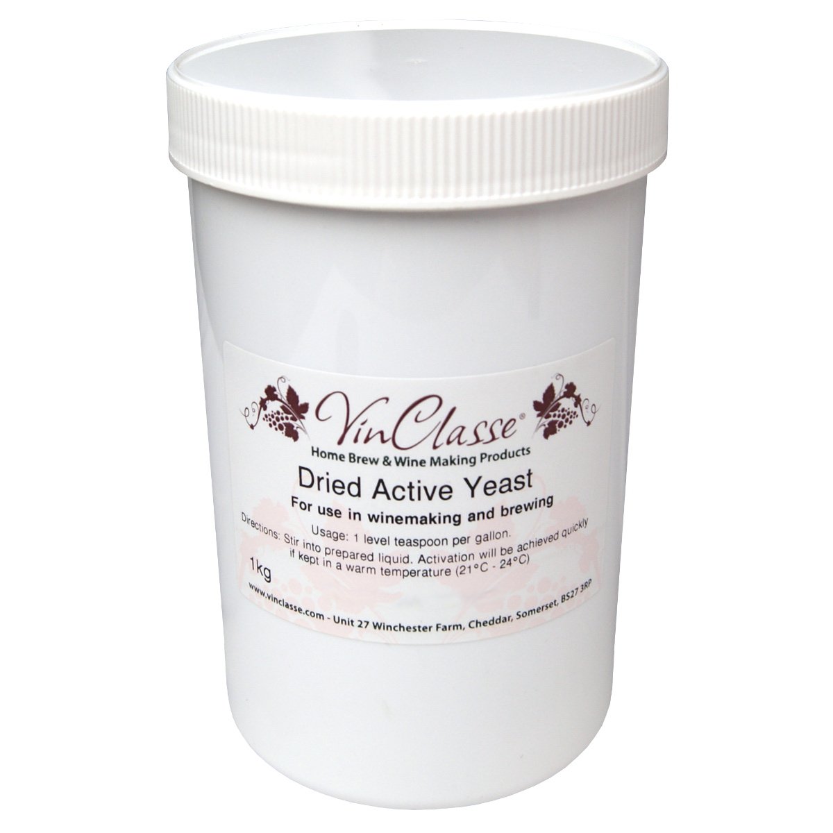 Vinclasse Dried Active Wine Making Yeast - 1Kg Bulk Tub