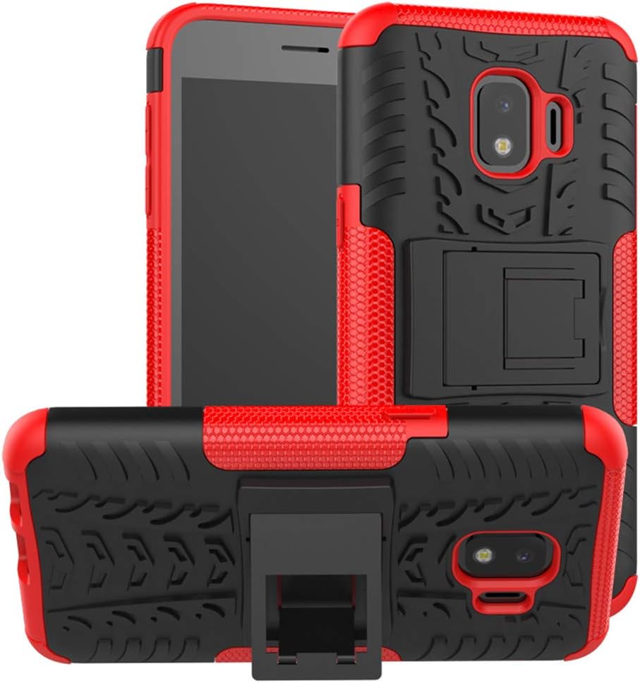 Yiakeng Samsung Galaxy J2 Core Case, Samsung J2 Shine,Galaxy j2 Dash,Samsung j2 Pure Case, Dual Layer Shockproof Slim Protective with Kickstand Phone Cases Cover Samsung Galaxy J2 Core (Red)
