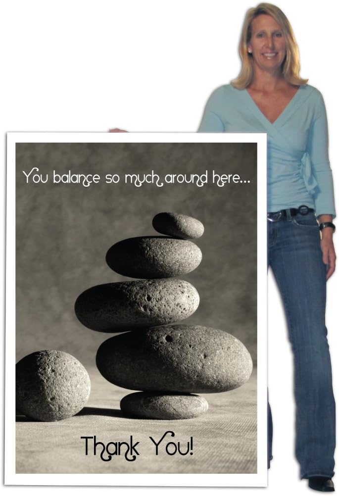 VictoryStore Jumbo Greeting Cards: Giant Thank You Card (Balancing Rocks) 3 feet x 4 feet Card with Envelop