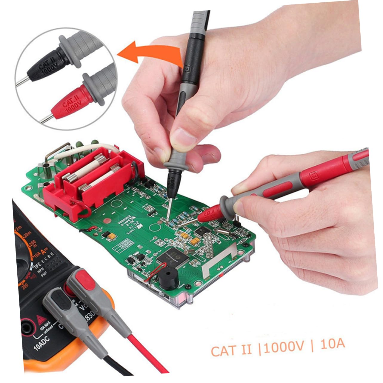 ULTECHNOVO 2pezzi Kit Di Prolunga Per Multimetro Di Prove Elettriche Con Clip Alligator e Probes Isolati Compatibile Con Multimetri e Strumenti Di Misura Comfort Grip e Test Accurati Per