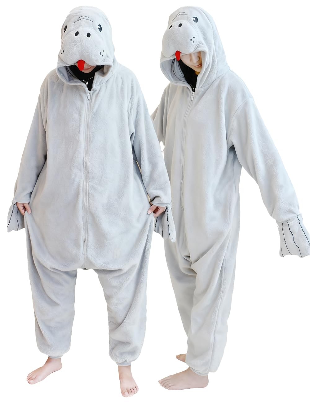 Unisex Adult Manatee Onesie One Piece Pajamas Animal Plush Halloween Christmas Costume for Women men-image-43