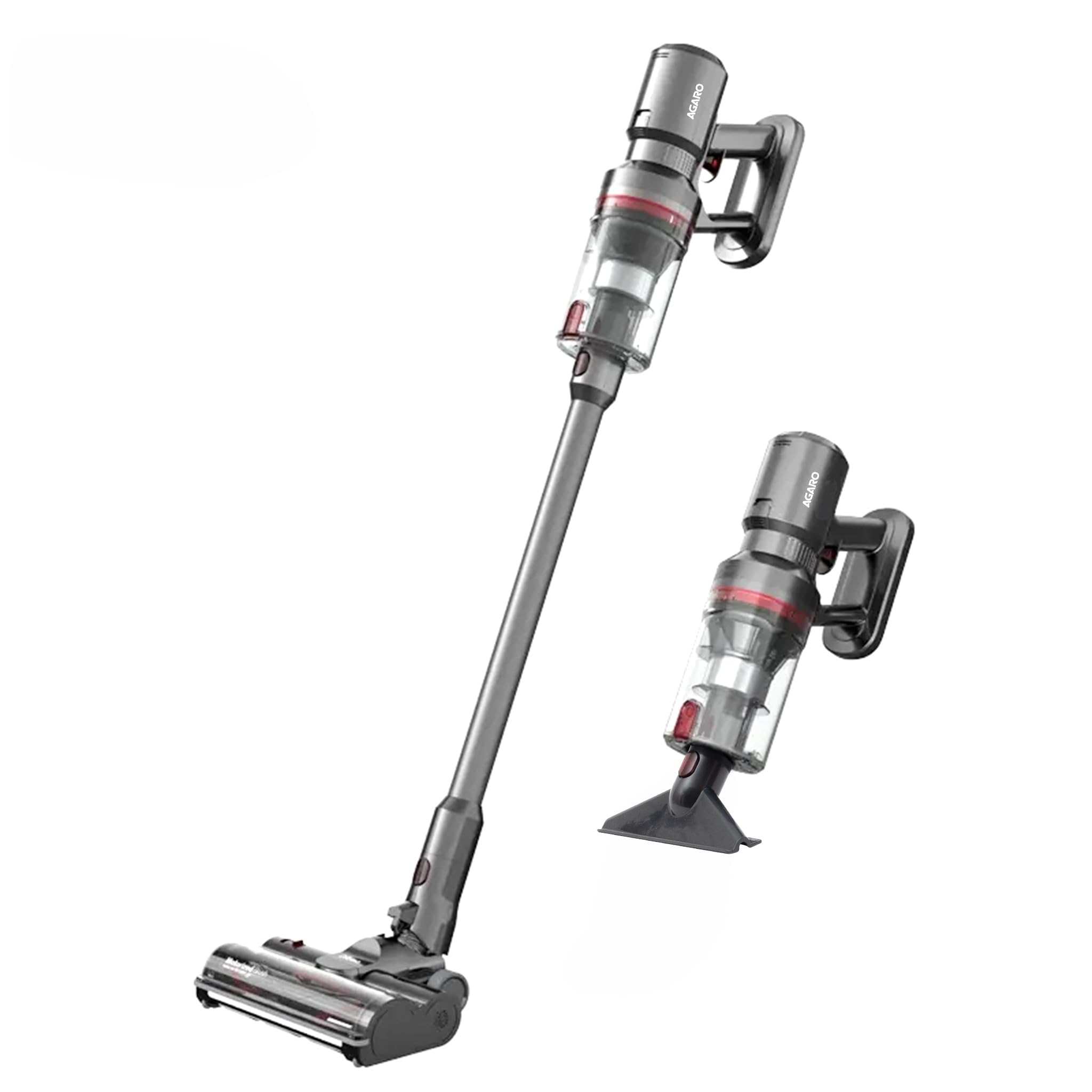 AGARO Imperial Cordless Stick Vacuum Cleaner, 2in1 Handheld & Stick, 500W Brushless Motor, 28 kPa Suction Power, 3 Adjustable Suction Modes, Rechargeable, Rotary Brush, Bagless Dry Vacuuming, Red discount deal