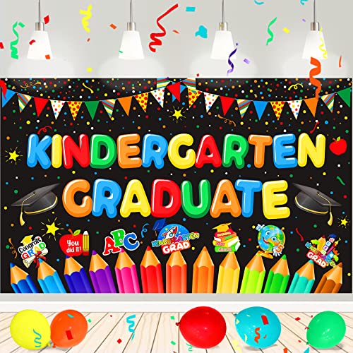 Kindergarten Graduation Decorations 2026: Kindergarten Graduation Banner Backdrop with Congrats Grad Hanging Swirl Photo Booth Props for Kindergarten Graduate Class of 2026 Party Supplies by HigzYovn - Used condition - Image 6