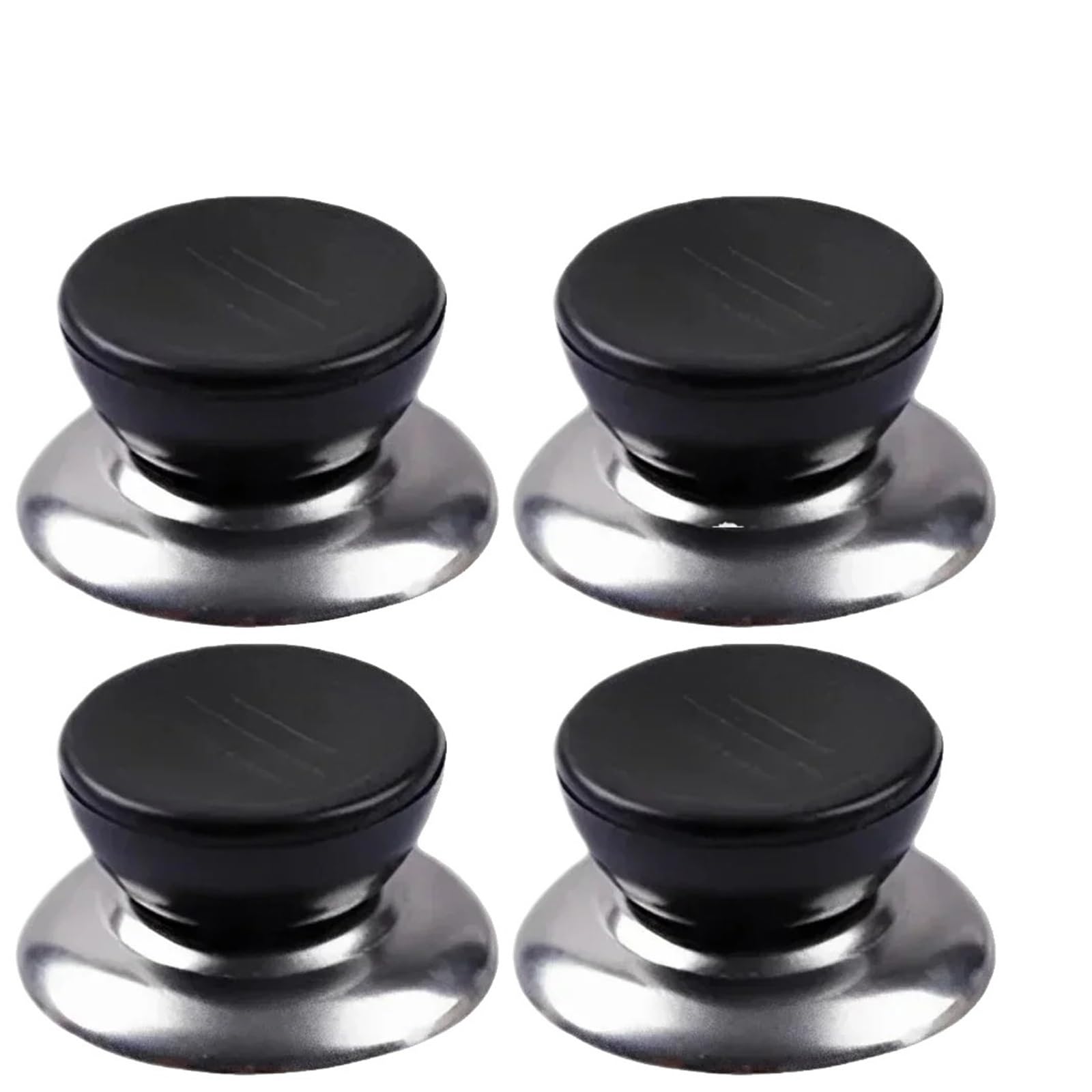 Wlihdb Black 4Pcs Kitchen Handle Cookware Knob Cover For Pot Lid