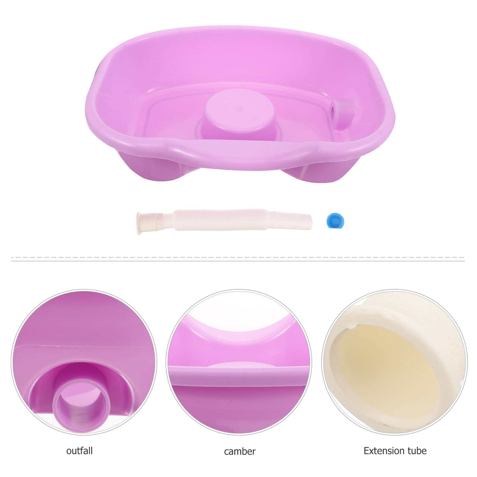 Alasum Lavatesta Portatile per Allettati, Lavacapelli in Plastico Riutilizzabile Posizione Comoda per Collo, a Letto in Casa
