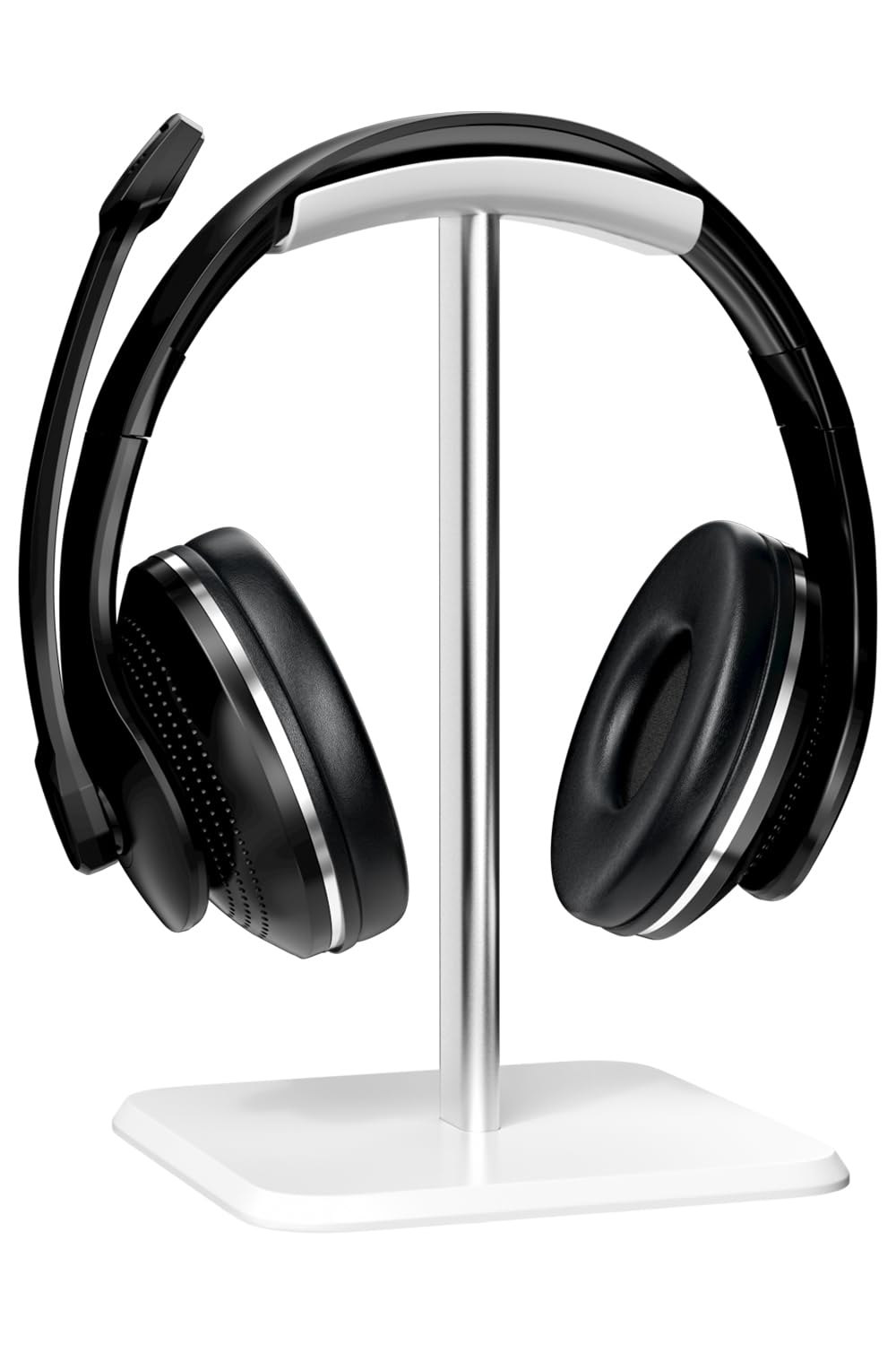 Supporto Per Cuffie Con Vassoio - Stand Curvo Per AirPods Max, Beats, Bose | Bianco, Base Stabilizzante - Foto 8