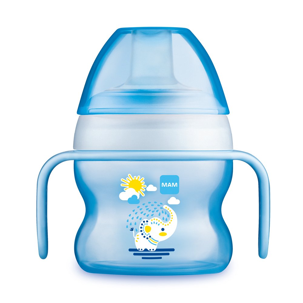 MAM Starter Cup with Soft Non Spill Spout (Blue)