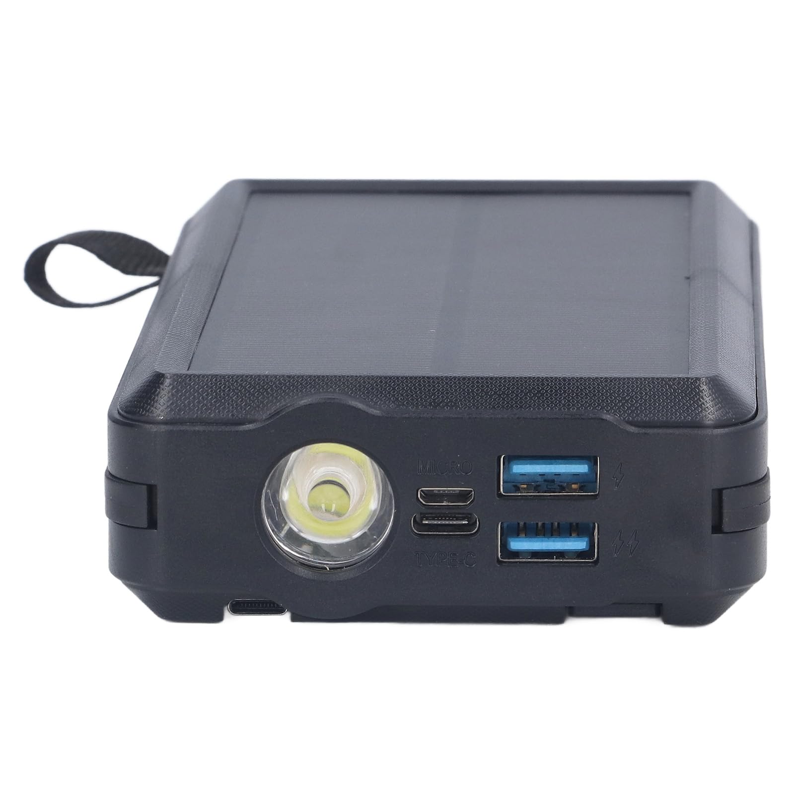 Power Bank Solare da 30000 MAh con Luce LED, Caricatore da Esterno Ad Alta capacità per Campeggio Ed Escursionismo, Colore, Silicio Monocristallino