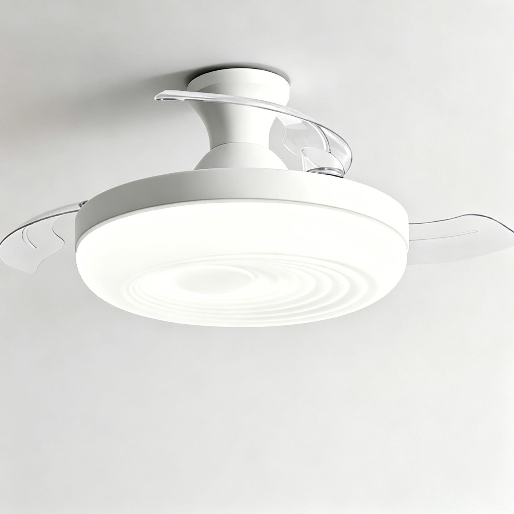 Piptyllite Retractable ceiling fan light with remote control,3-color dimmable LED ceiling light,Quiet 6-speed DC motor,Suitable for bedrooms