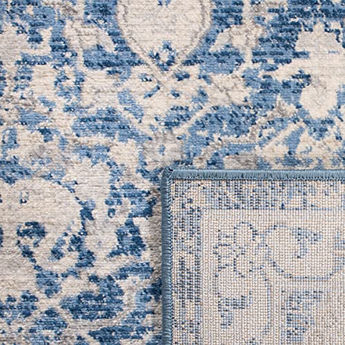 SAFAVIEH Traditional Rug for Living Room Dining Room, Bedroom - Brentwood Collection, Short Pile, in Navy and CREME, 61 X 244 cm - Image 4