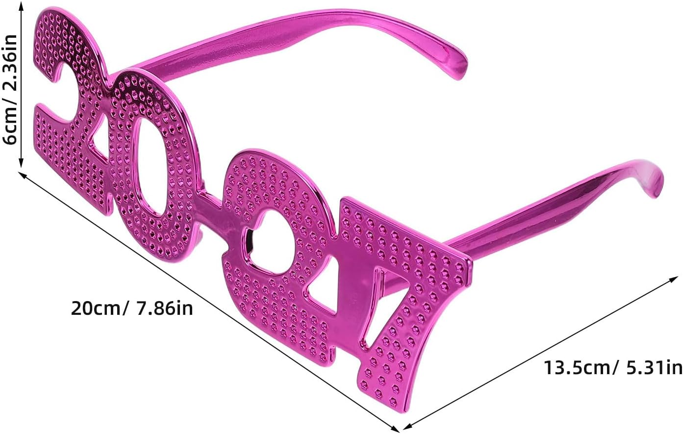 Zerodeko 5pcs 2027 Number Design Party Glasses Lightweight Portable Photo Booth Props for Graduation and New Year Celebration Unisex Eyewear