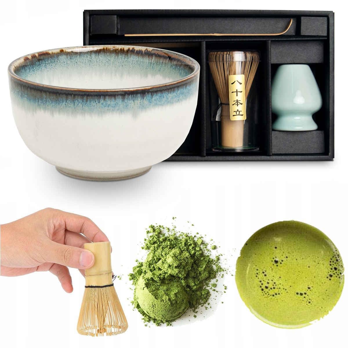 BambooMN Japanisches Matcha-Teeset – Mit Chasen, Sieb, Löffel & Schaufel – Alles Aus Bambus