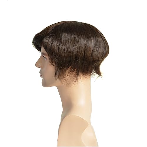 Miniatura 8 de AIRAO Q6 Base Custom para hombre Toupee Hairpiece Cabello humano indio Sistema de reemplazo de pelucas de prótesis - # 2 (marrón oscuro)