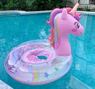 عوامة حمام سباحة بتصميم يونيكورن قابلة للنفخ، عوامة سباحة بتصميم رذاذ الماء بلون وردي، عوامة بتصميم مقعد ولعبة شاطئ للبالغين والأطفال