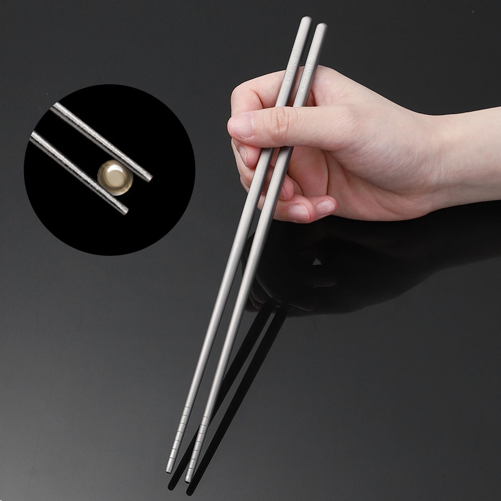 Amazon.com: MAXCOOK Pure Titanium Metal Chopsticks Reusable 5