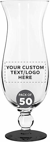 Miniatura 20 de DISCOUNT PROMOS Vasos Libbey Hurricane personalizados de 16 onzas, juego de 12, paquete personalizado a granel, vasos de marca para cóctel, piña