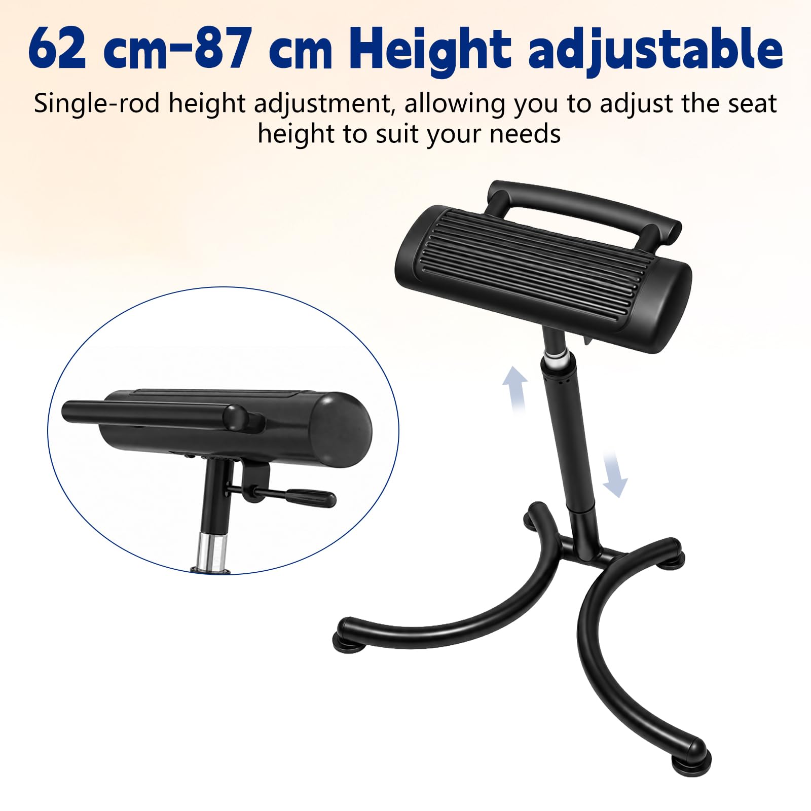 Tabouret sur pied, antistatique, hauteur réglable de 62 à 87 cm, capacité