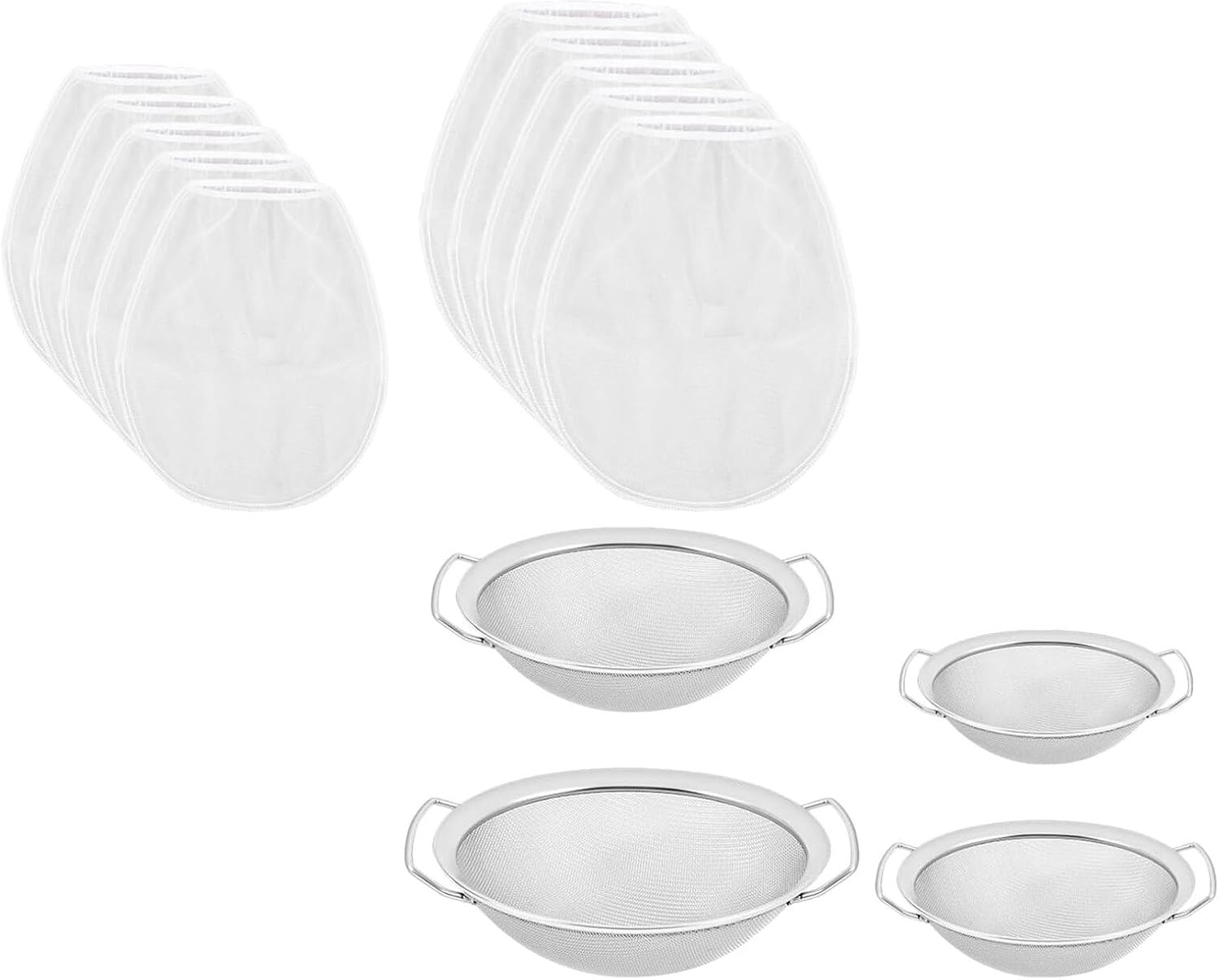 Stainless Steel Paint Strainer Mesh Filter Set 4 Filters 10 Mesh Screens for Automotive Spray Guns and Paint Buckets Reusable Liquid Strainers for Latex