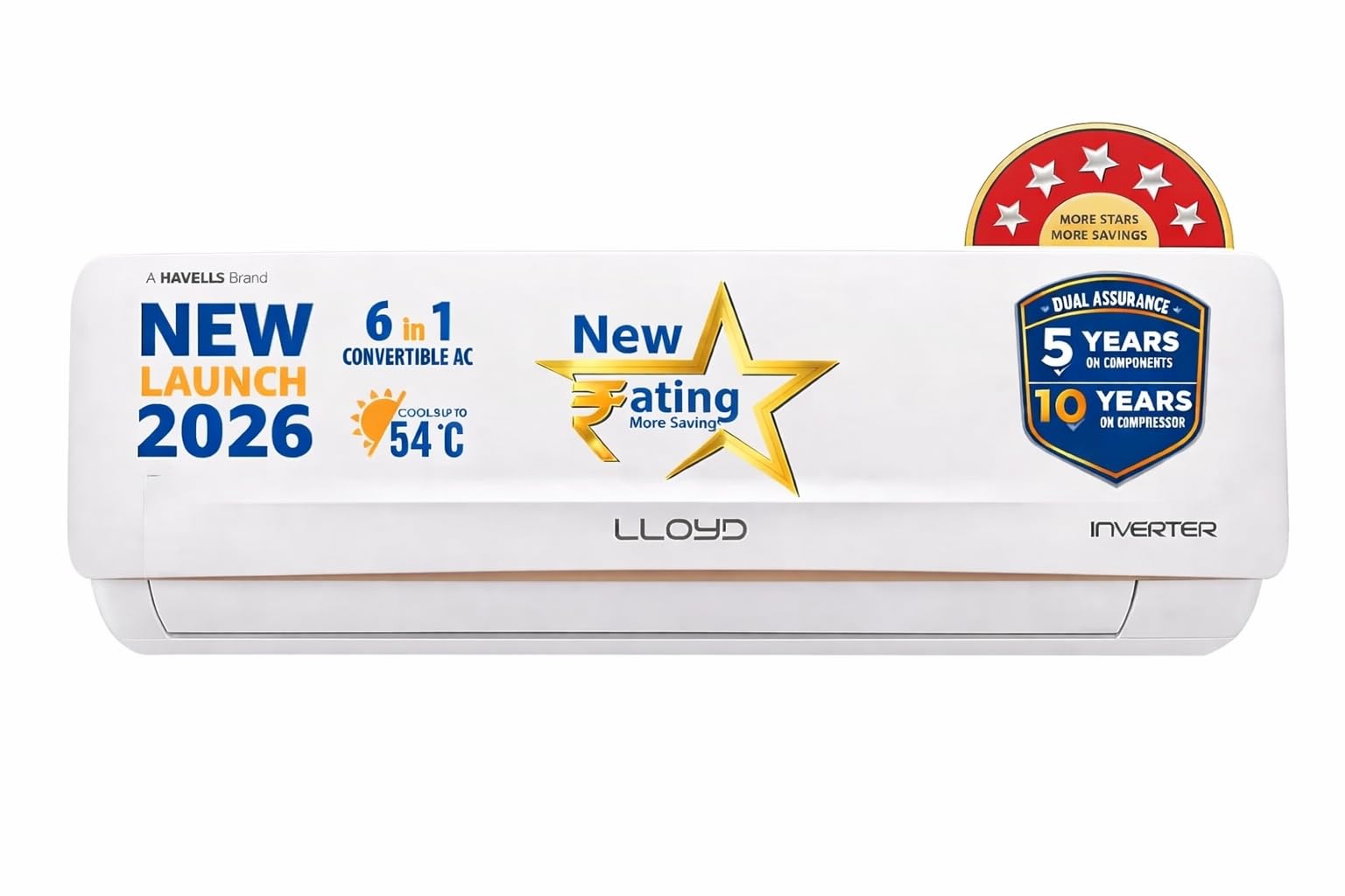 Lloyd 2 Ton 5 Star Inverter Split AC, 2026 New Star Rated (6 in 1 Convertible, Cools Up To 54°C, DG Mode, Ice Clean, Smart 4 Way Swing, Installation Check, White with Golden Deco Strip, GLS24I5AGCGR)-picture-31