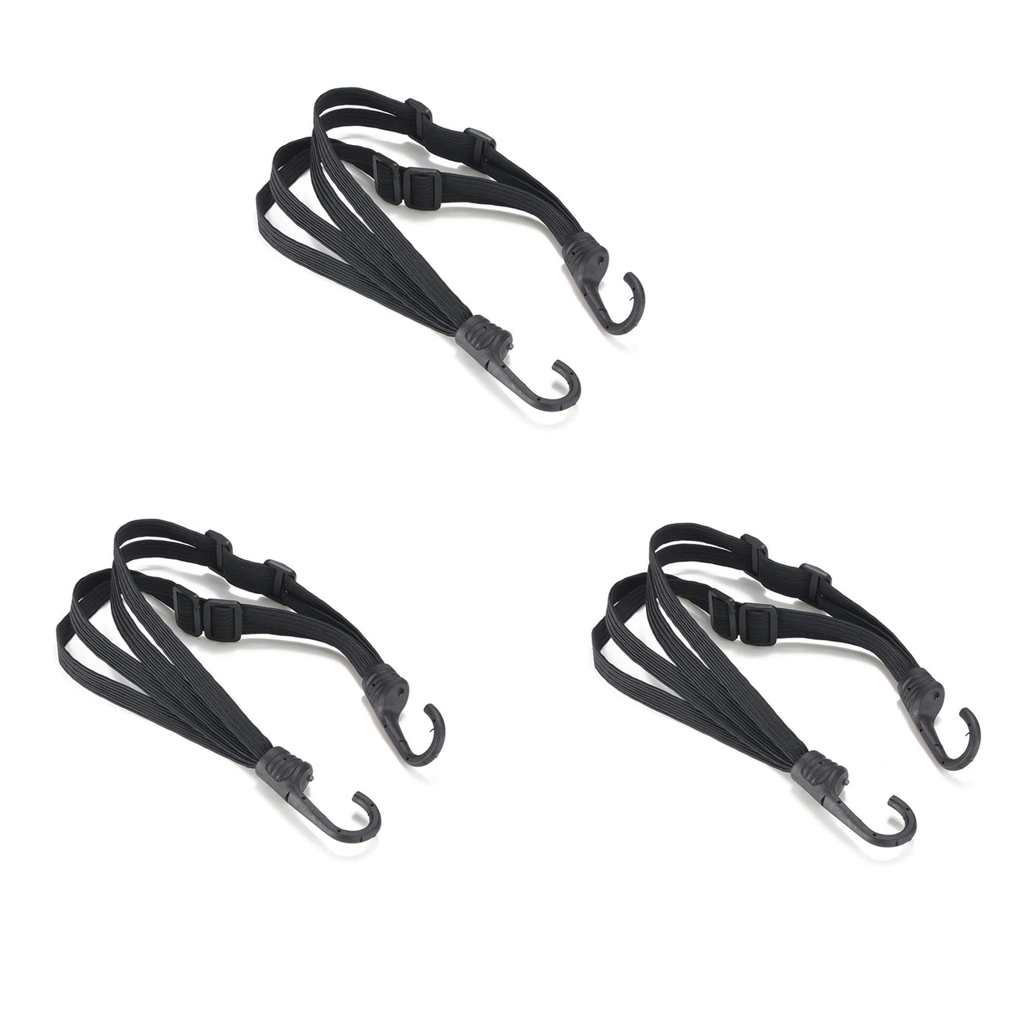 Youehsent 3 Pcs Universal Motorcycle Helmet Rope Highly Elastic Luggage Binding Cord, Retractable Strap Tensioner with 2 Hooks, for Helmets, Suitcases, Boxes, Cargo, Camp, Tent, Tarpaulin