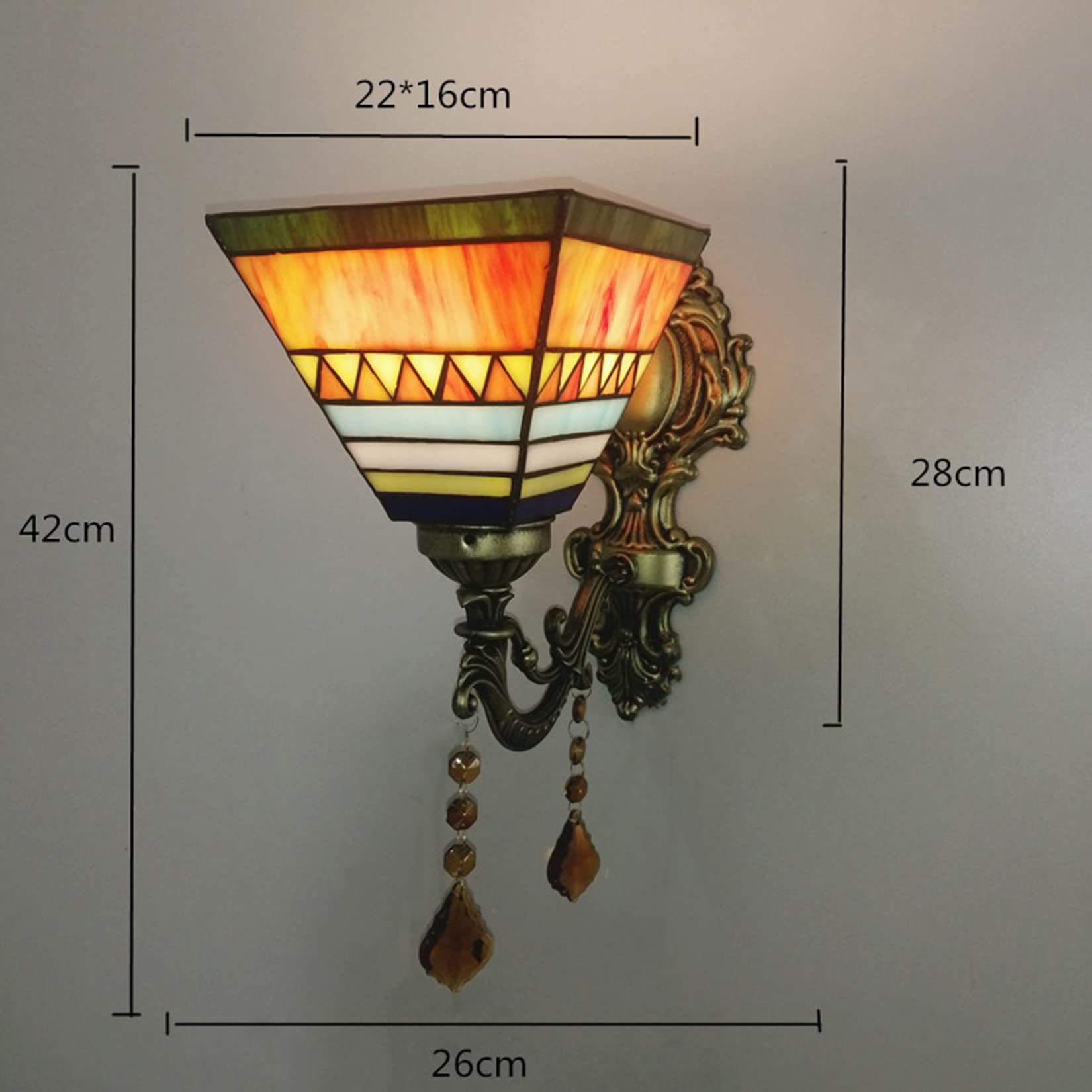 Lámparas De Pared De Vidrio De Estilo Tiffany, Lámparas De Trabajo Retro, Iluminación Frente al Espejo, Lámparas De Mesa, Dormitorio, baño, E27