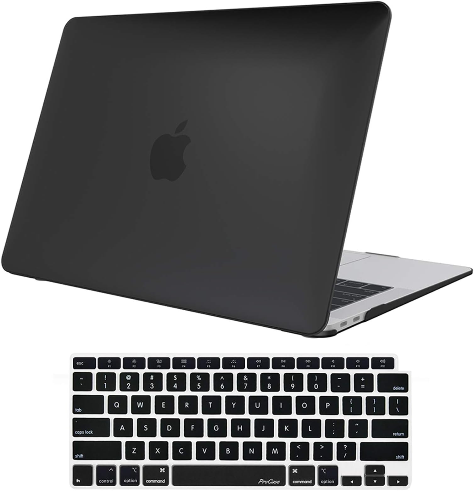 ProCase MacBook Air 13 Inch Case 2021 2020 2019 2018 Release A2337 M1 A2179 A1932, Hard Case Shell Cover for MacBook Air 13-inch Model A2237 A2179 A1932 with Keyboard Skin Cover -Black