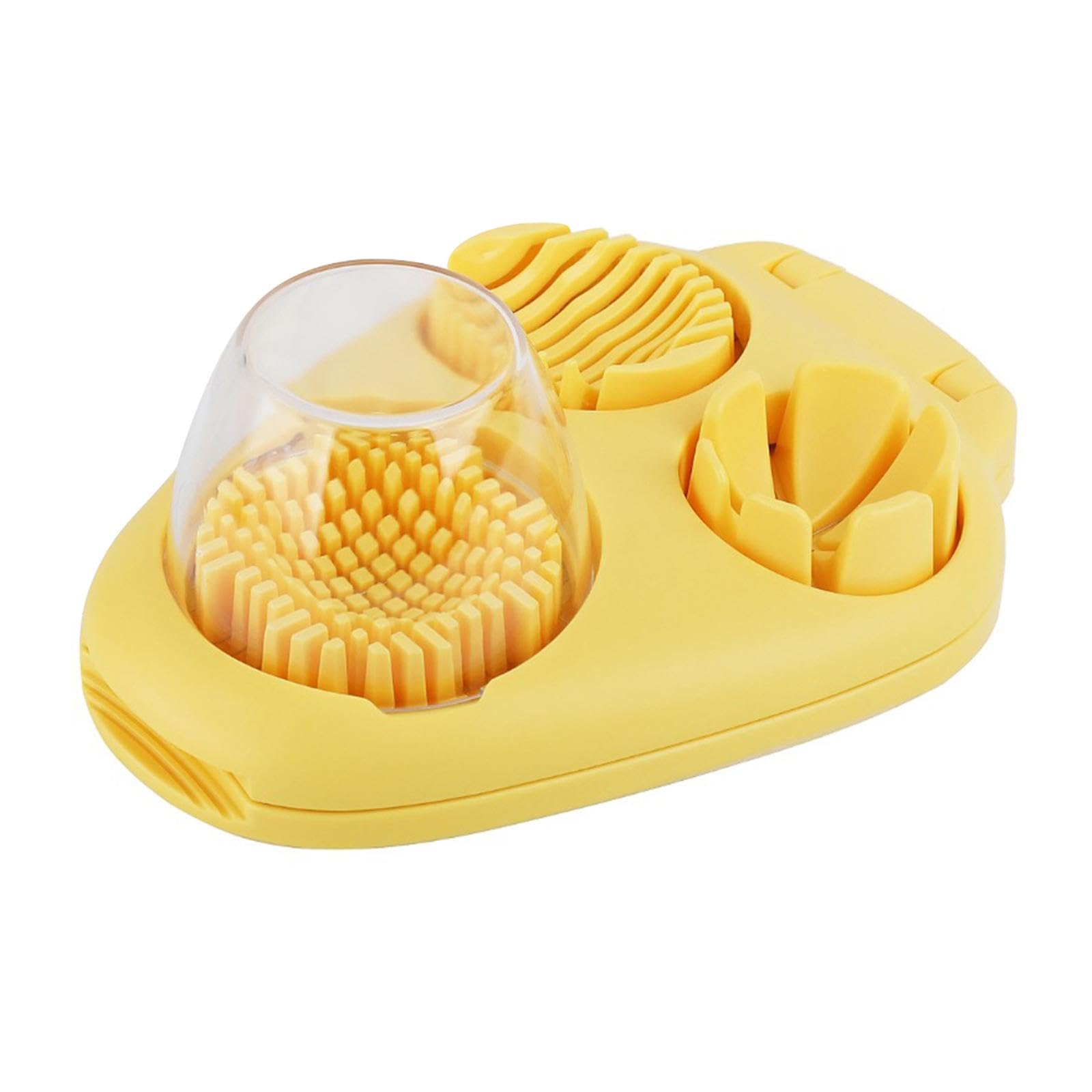 Coupe-œufs avec récipient 3 en 1 manuel pour œufs durs Gadget de cuisine pour fraises, kiwis, bananes 20 x 14,5 x 8 cm
