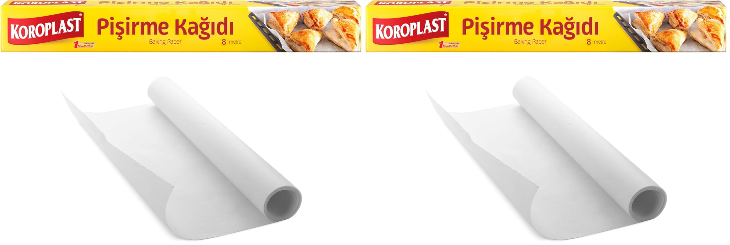 Koroplast Pişirme Kağıdı 8 mt, Helal Sertifikalı ve BPA İçermez 37cm x 8mt, Fırında Tavuk, Et, Tatlı, Börek Pişirmek için Uygun, 220 C° Yüksek Isıya Dayanıklı Fırın Pişirme Kağıdı, Yapışmaz ve Yanmaz