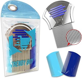 Trendy Lice Comb [Pack of 3]-1 Fine Metal-2 Double Sided Plastic - Head Lice, Dandruff, Eggs and Nits Treatment Kit - Perf...