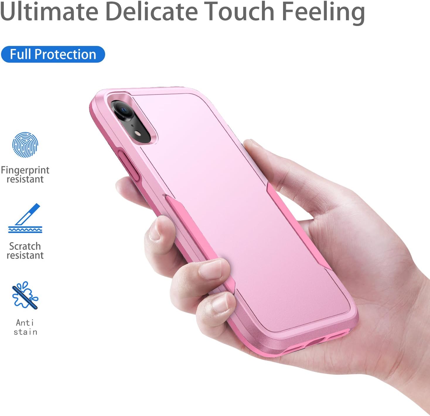 Compatible with iPhone XR Case, Heavy Duty Protection Shockproof Dropproof Dustproof Anti-Scratch Phone Case Cover for xr -Pink