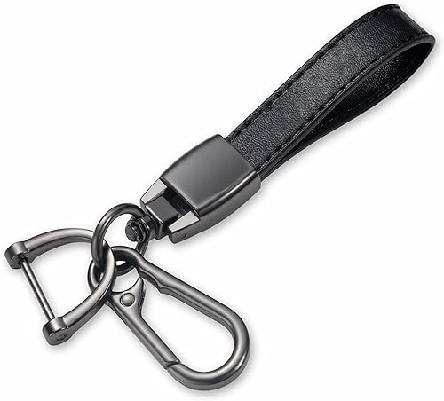 Tcuisuy Llavero de cuero genuino para Mercedes Benz A C E S Class Series GLK CLA GLA GLC GLE CLS SLK AMG Series Llavero para hombres y mujeres,