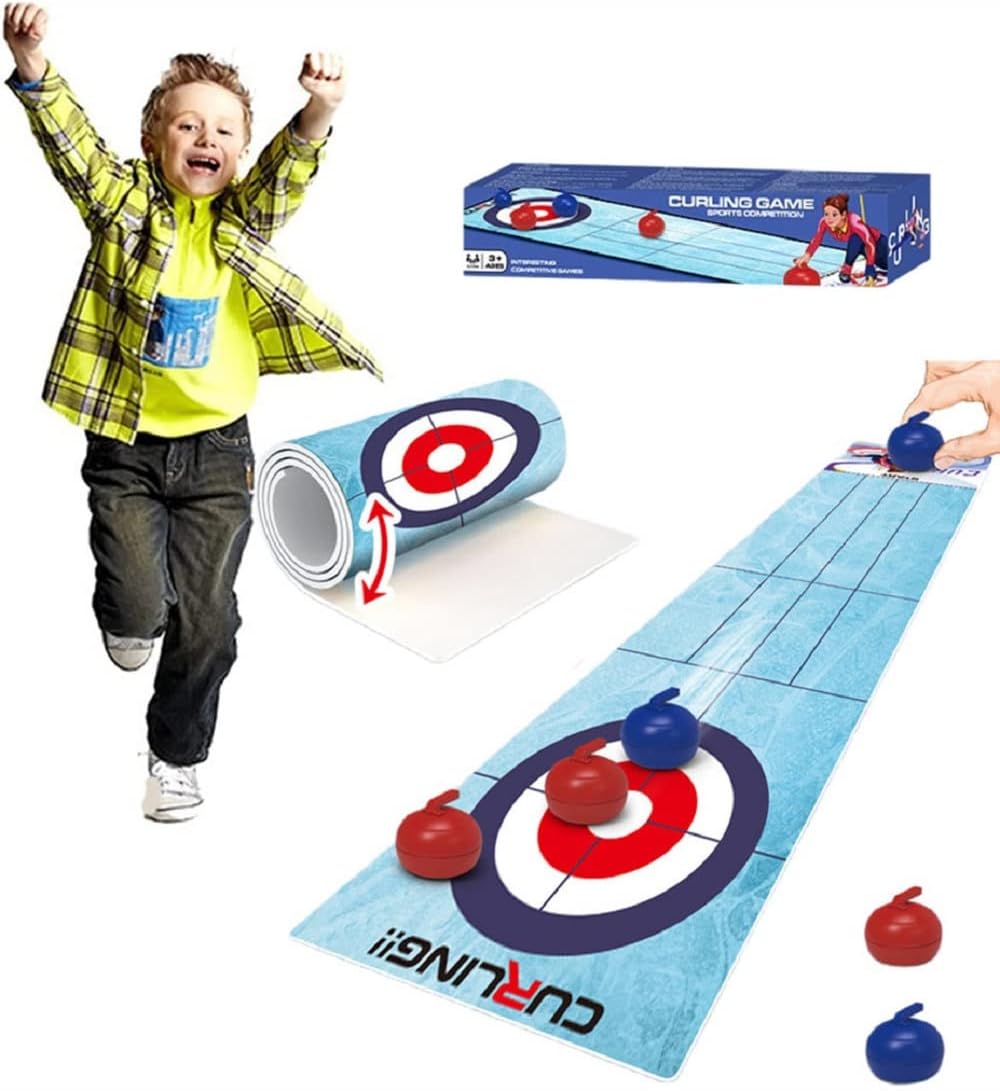 Tabletop Curling Game and Family Fun Board Games Shuffleboard Pucks