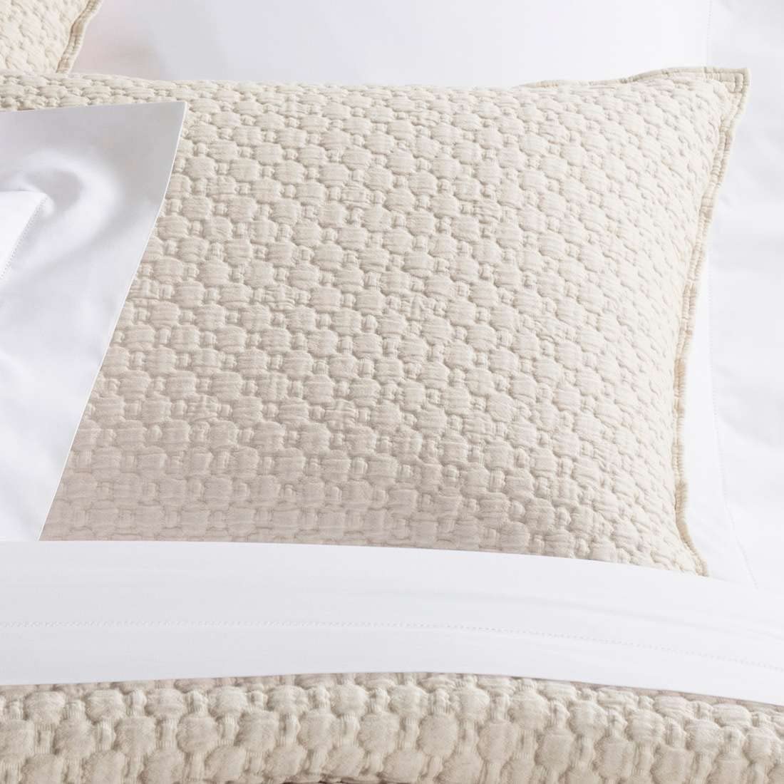 Lodi Alabaster Matelasse Pillow Sham, Standard Size, Ivory Solid Pattern
