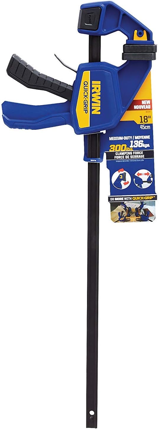 IRWIN QUICK-GRIP One-Handed Bar Clamp, Medium-Duty, 18", 3 Pack, 1964719