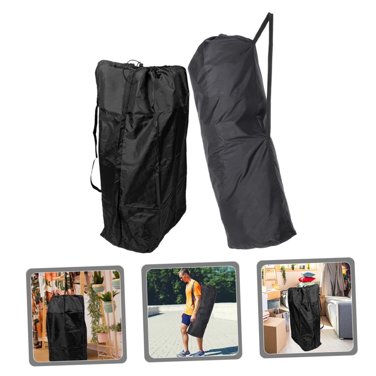 Yardwe 3 Set Set Di Borse Da Viaggio Per Passeggino Sacchetti Sottovuoto Per Piumini Borsa Custodia Per Piumino Coperchio Contenitori Trasparenti Con Coperchi Stoffa Black 2 Pezzi * 3
