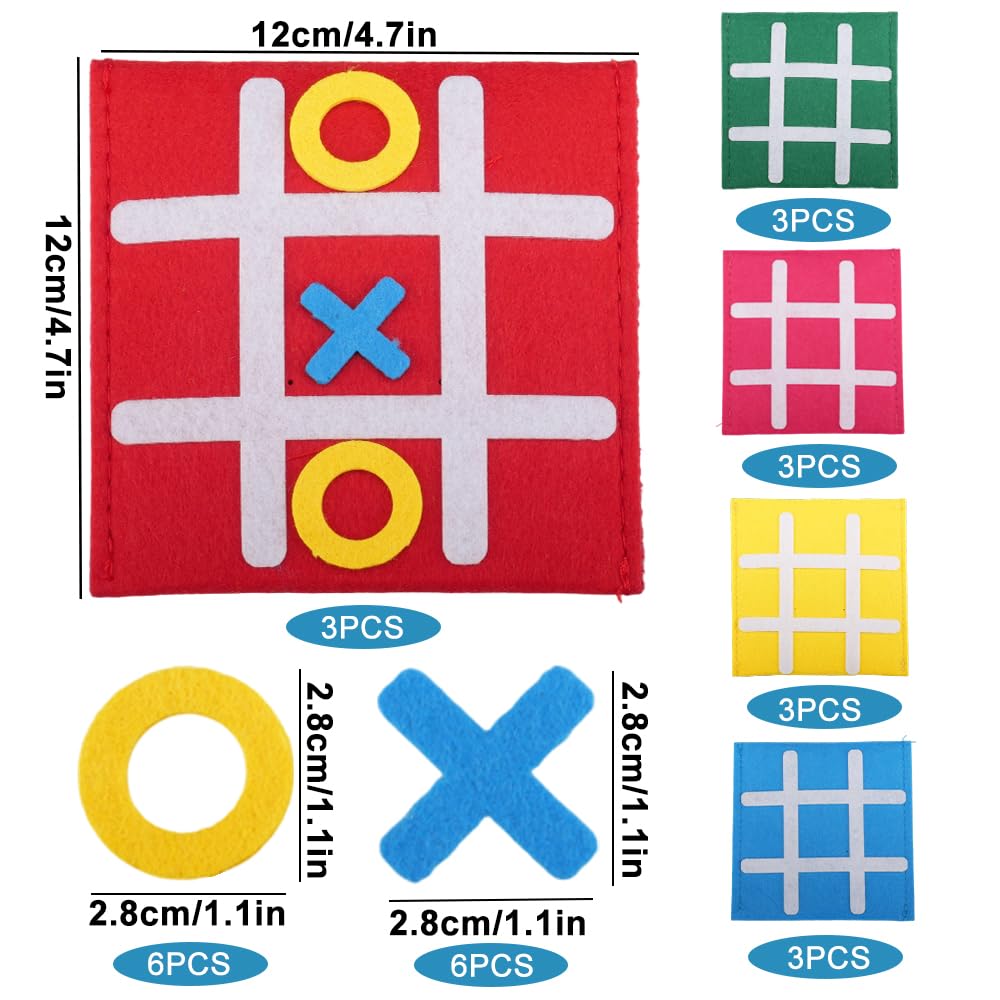Gioco Tris Tic Tac Toe Per Bambini – Versione Dinosauro In Feltro, Giochi Da Tavolo Portatili Educativi 2-6 Anni, 6 Tavole Colorate - 2