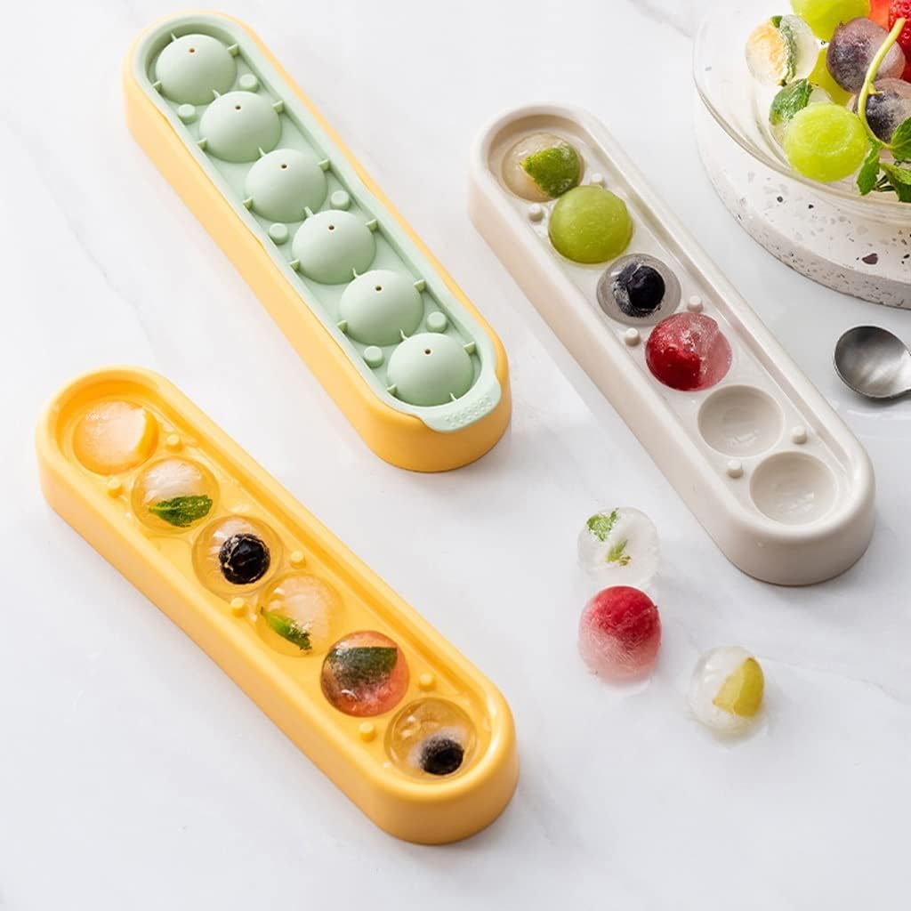 Ice Cube Large Capacity Ice Tray Household Freezer Ice Box With Lid Refrigerator Frozen Ice Cube (Color : Yellow)