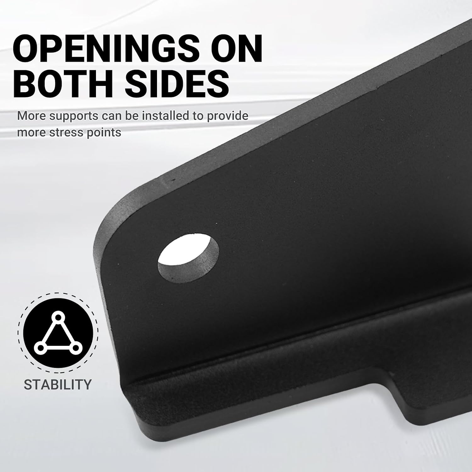 Anti-Sway Trailer Hitch Ball Mount Adapter, Double Hole Friction Sway Control Adapter for Class III/IV 2" Ball Mounts, Compatible with Camper RV Trailer, Black Steel