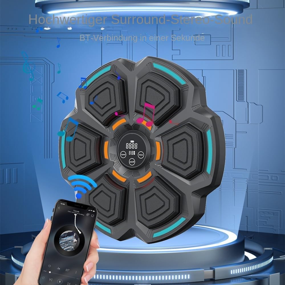 TARSHYRY Music Boxing Machine für Erwachsene mit LED Licht und Boxhandschuhe, 9 Trainingsmodi & Zählfunktion Boxmaschine mit Musik für effektives Ganzkörpertraining
