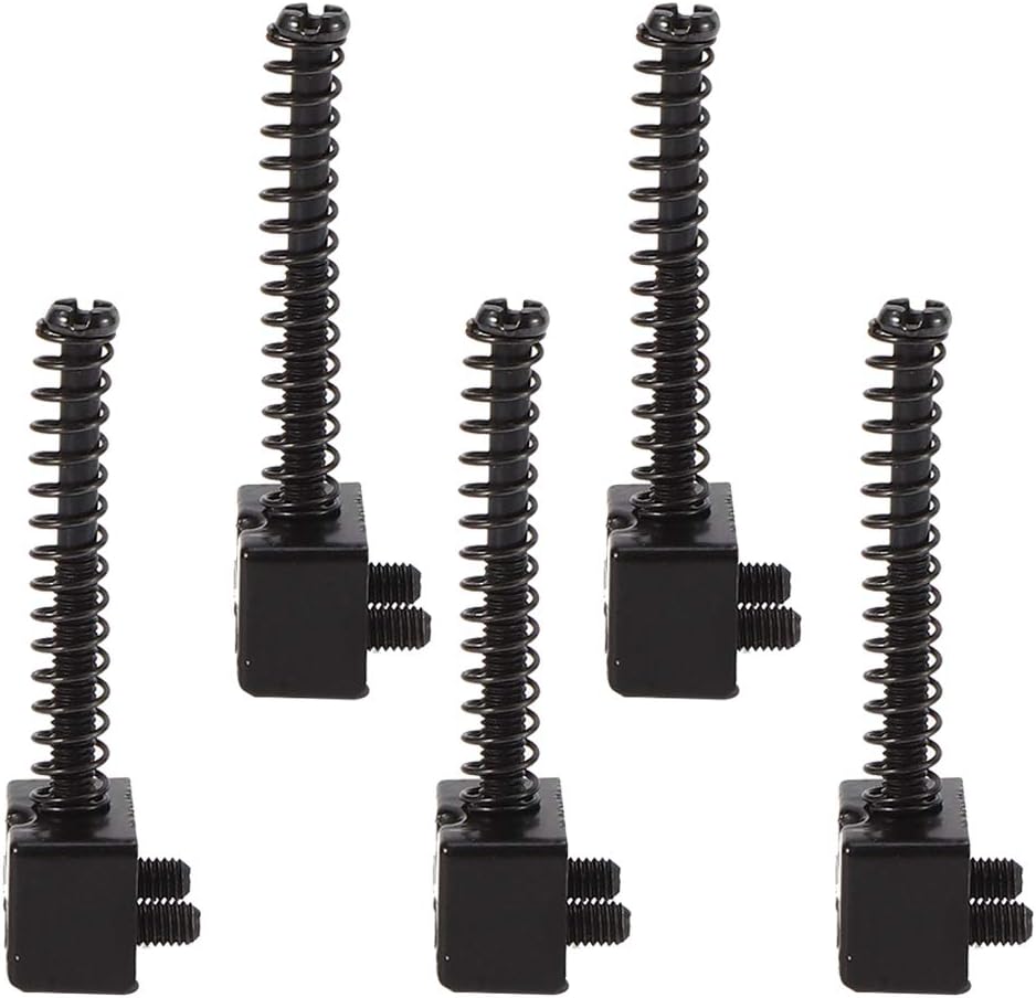 5Pcs 5 String Bass Bridge String Saddles Spring Screws for Bass Electric Guitar Kits(Black)