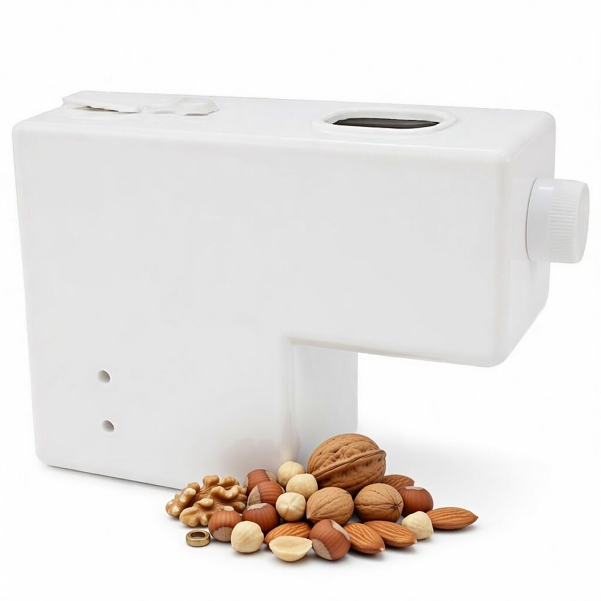Pelamatic Elektrischer Mandelschäler & Nussknacker | Für Meeresfrüchte, Süßigkeiten, Obst & Gemüse | Große Walnüsse Schäler, Weiß, Kunststoff