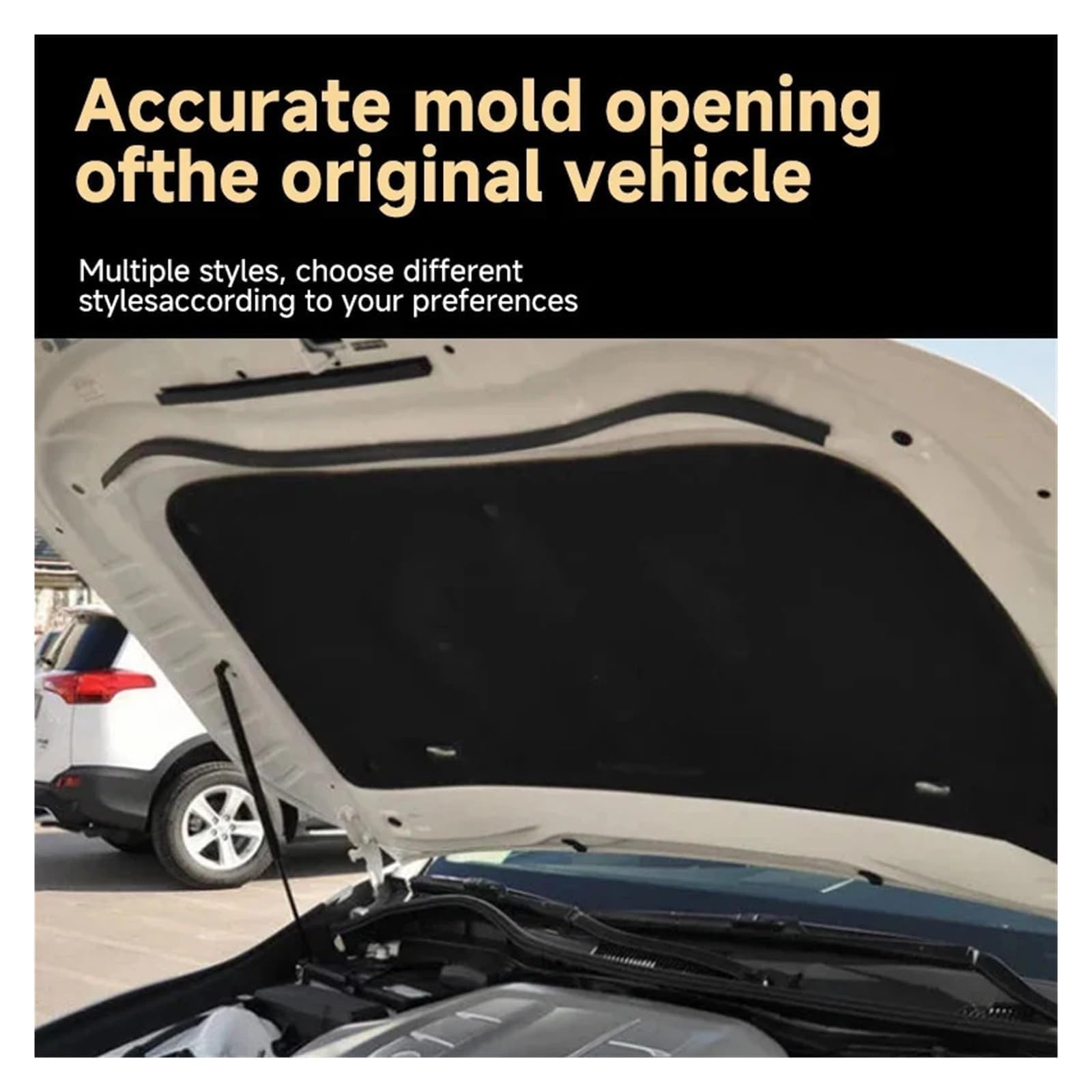 Cotone Isolante Acustico per Cofano Anteriore Auto per Jeep Wrangler JK 2007~2017,Isolamento del Cofano del Cofano, Isolamento Acustico del vano Motore,C