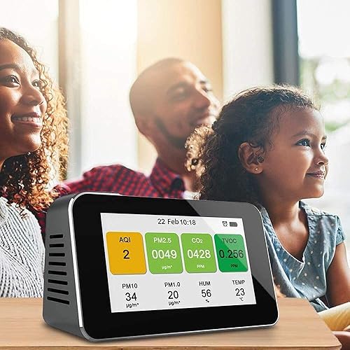 Miniatura 7 de MNB Medidor de contaminación del aire interior 12 en 1 para PM2.5 PM10 CO2 formaldehído (HCHO) TVOC AQI duradero