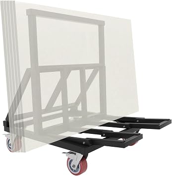 Lomive Heavy Duty Drywall Cart 3000 lbs Capacity Folding Panel Dolly Handling Wall Panel, Sheetrock, Lumber, Glass, 4 Swivel Wheels and Expandable Rubber Pad Bracket - Black 2MM Thickness Plate