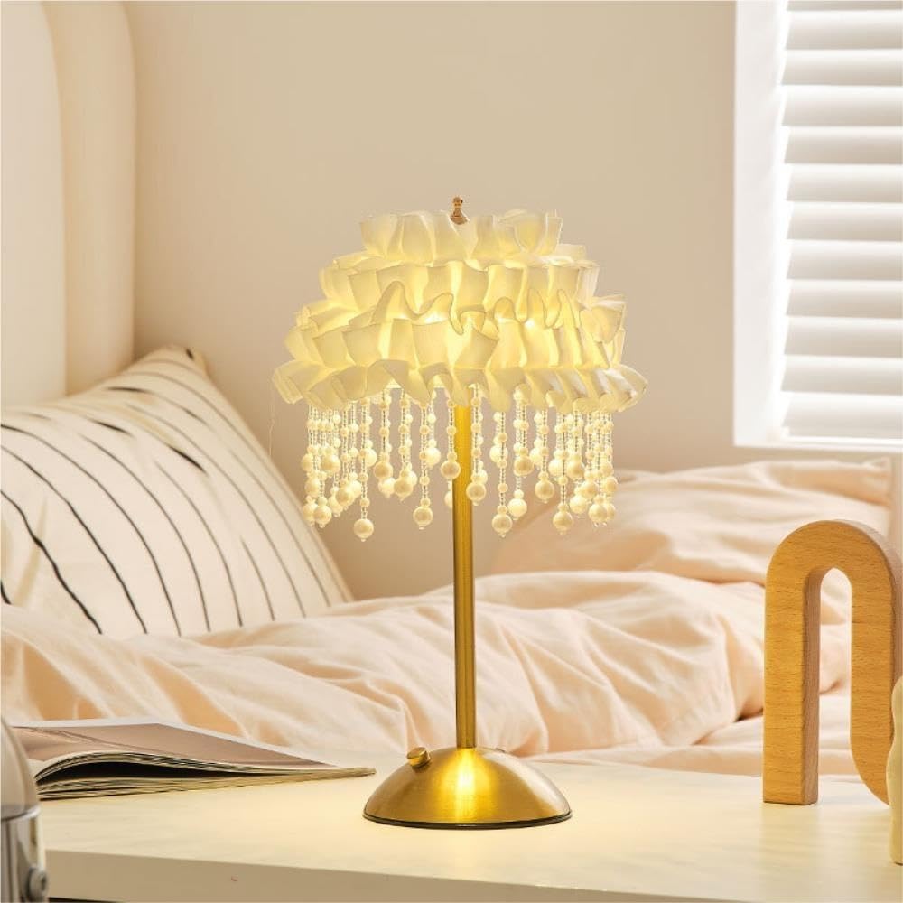 Lampada da tavolo a nastro, luce notturna ambientale romantica sul | Design a nastro, nordico, base in metallo, controllo touch, luce notturna ambientale