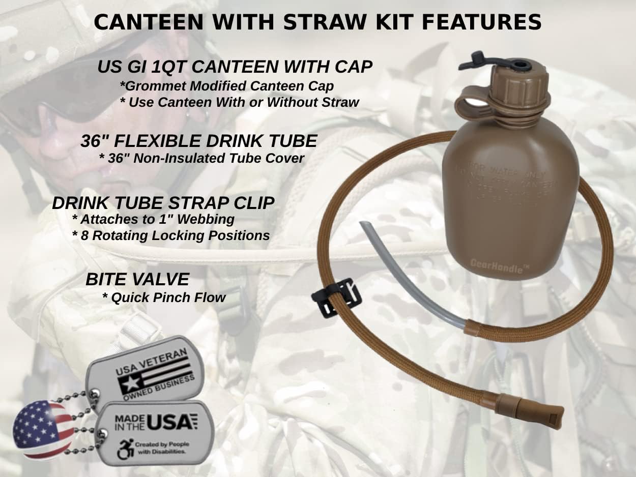 Canteen Straw Kit (Coyote Brown with Canteen) : Sports & Outdoors
