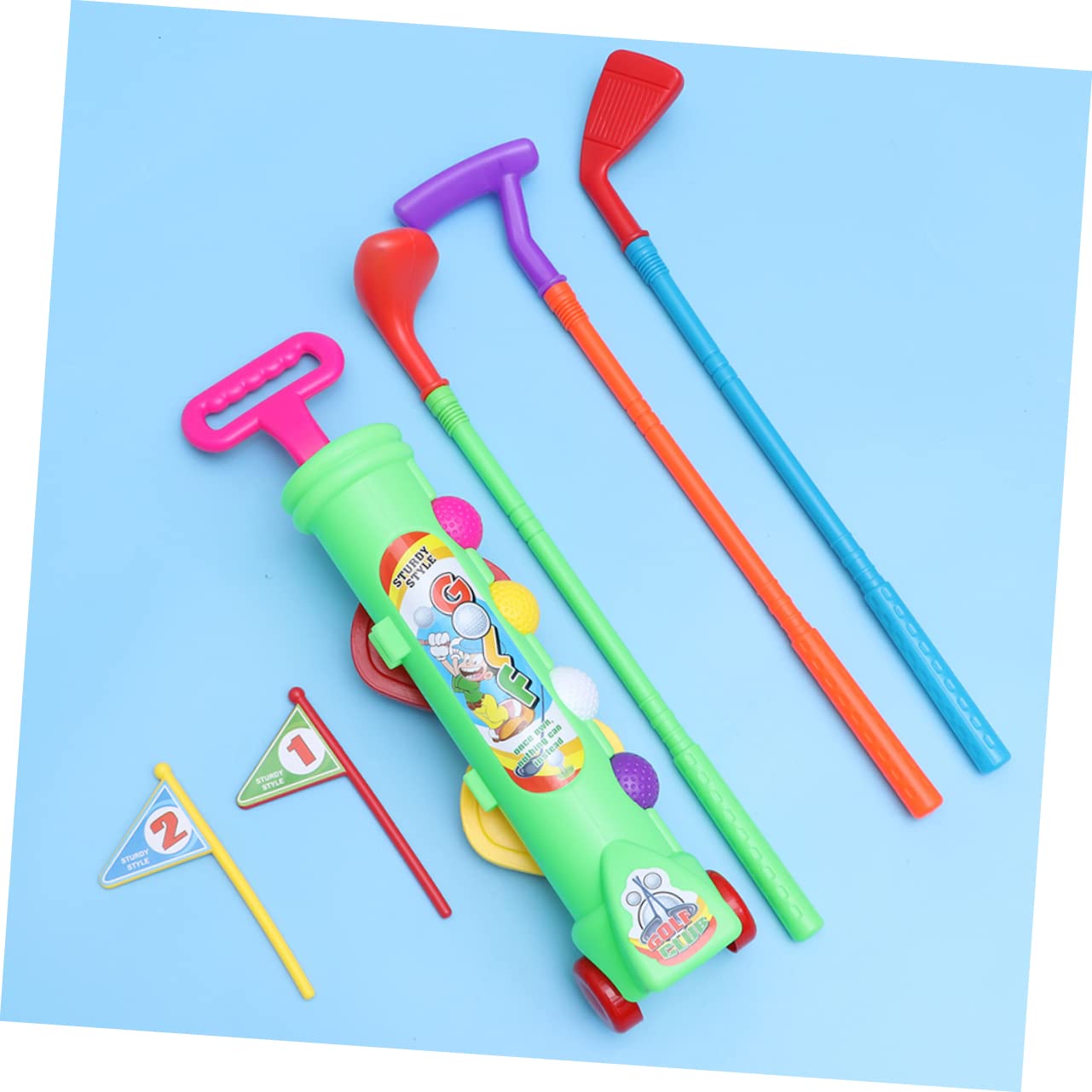 Set de Golf Infantil Portátil Verde, 2 Juegos de Plástico