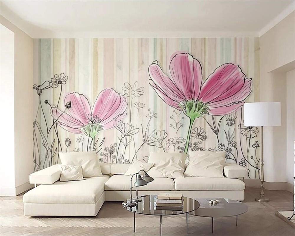 Papier peint personnalisé mural plante et fleur moderne 200x140 cm