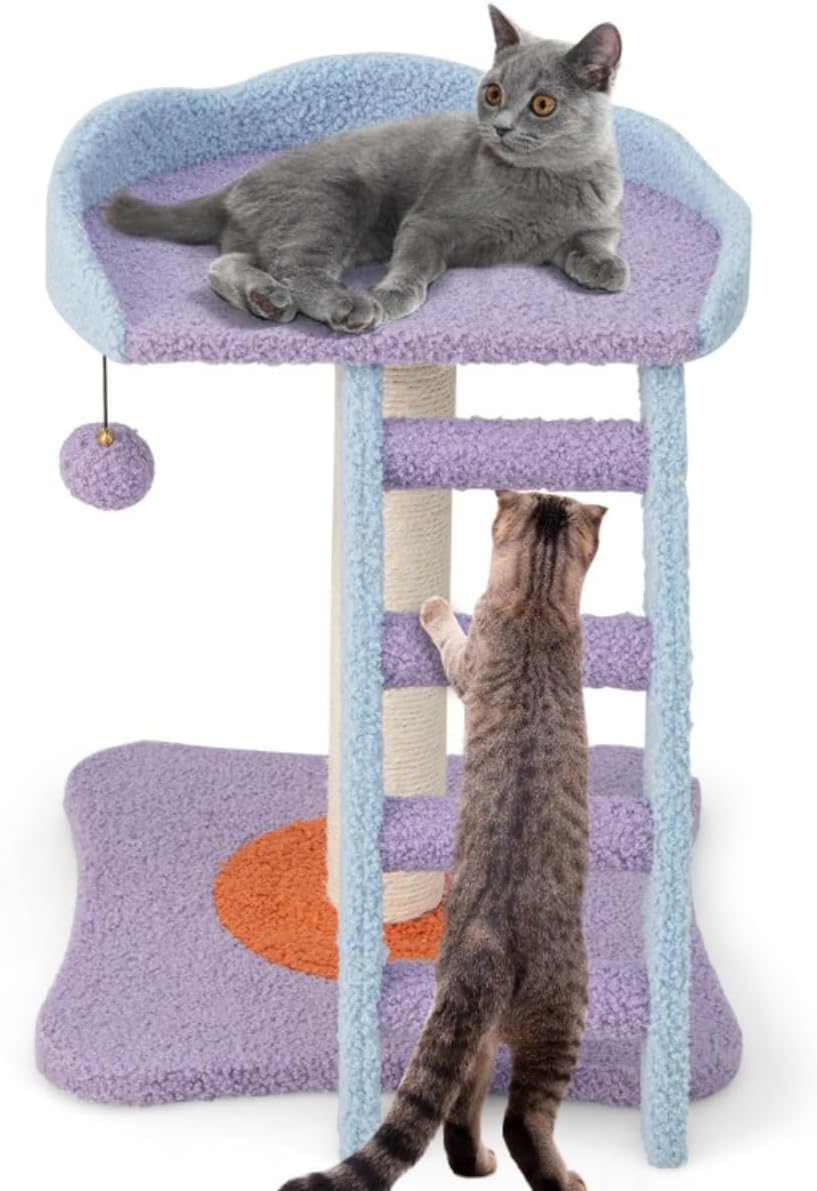 2 Storey Cat Tree,Cat Towers,Cat Climbing Frame,Plush Cat